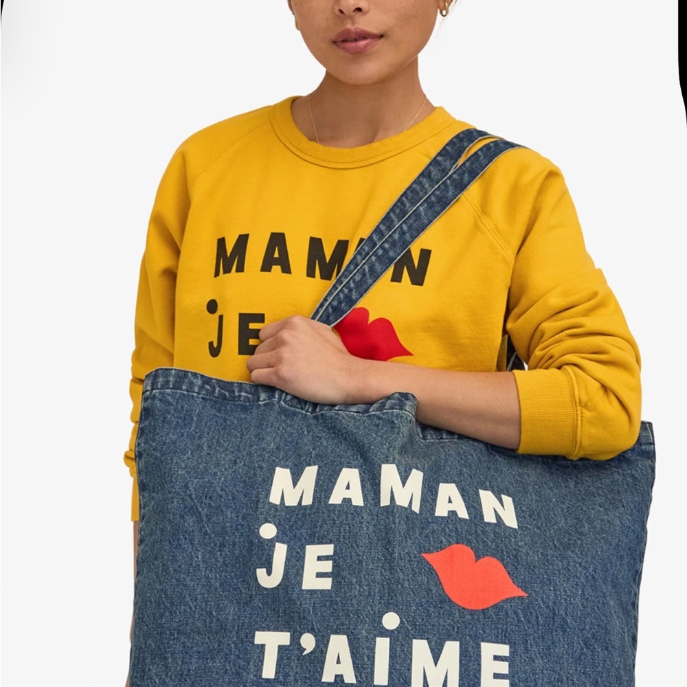 Blue and Red Tote Bag with Bold Graphic new with tags